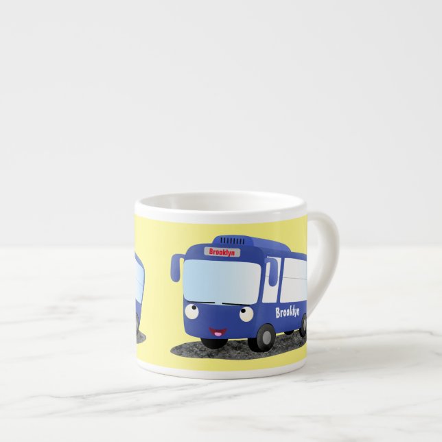 Färdigblått illustration av den moderna tecknaden  espressomugg (Framsida höger)