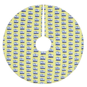 Färdigblått illustration av den moderna tecknaden  julgransmatta borstad polyester