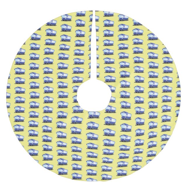 Färdigblått illustration av den moderna tecknaden  julgransmatta borstad polyester (Framsidan)