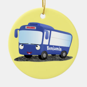 Färdigblått illustration av den moderna tecknaden julgransprydnad keramik