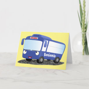 Färdigblått illustration av den moderna tecknaden kort