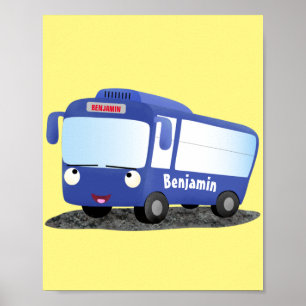 Färdigblått illustration av den moderna tecknaden  poster
