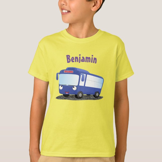 Färdigblått illustration av den moderna tecknaden  t shirt (Framsida)