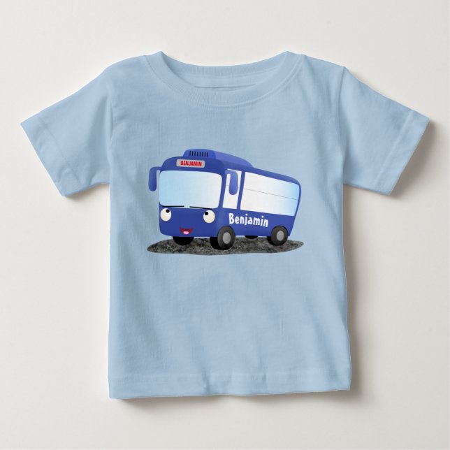 Färdigblått illustration av den moderna tecknaden  t shirt (Framsida)