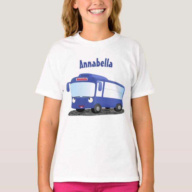 Färdigblått illustration av den moderna tecknaden  t shirt (Framsida)