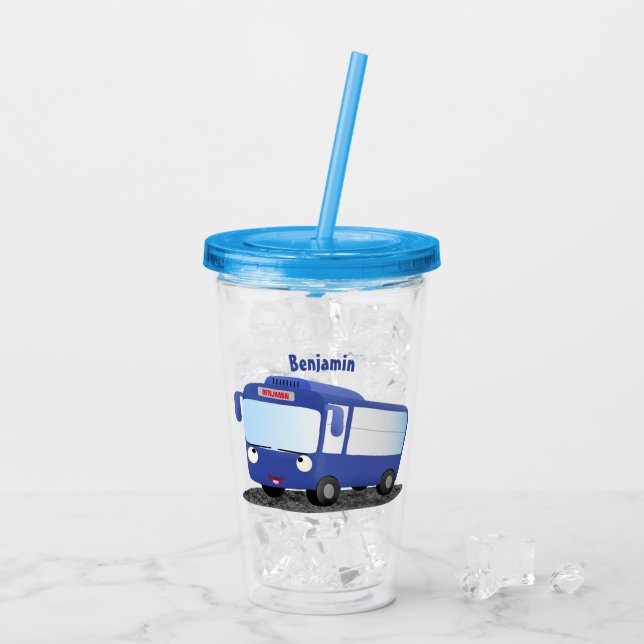 Färdigblått illustration av den moderna tecknaden  take away mugg (Baksida Ice)