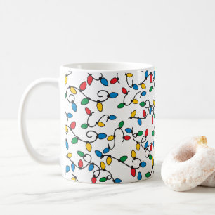 Färdigfärgad jul i Ljus Mönster Roligt Helgdag Kaffemugg
