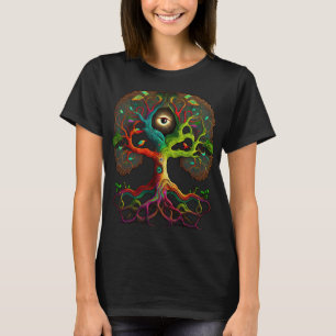 Färdigfärgad livets träd som alla ser öga magisk n t shirt