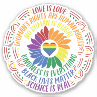 Färdigfärgad Social-rättvisa, blomstrande Ord Art Klistermärken