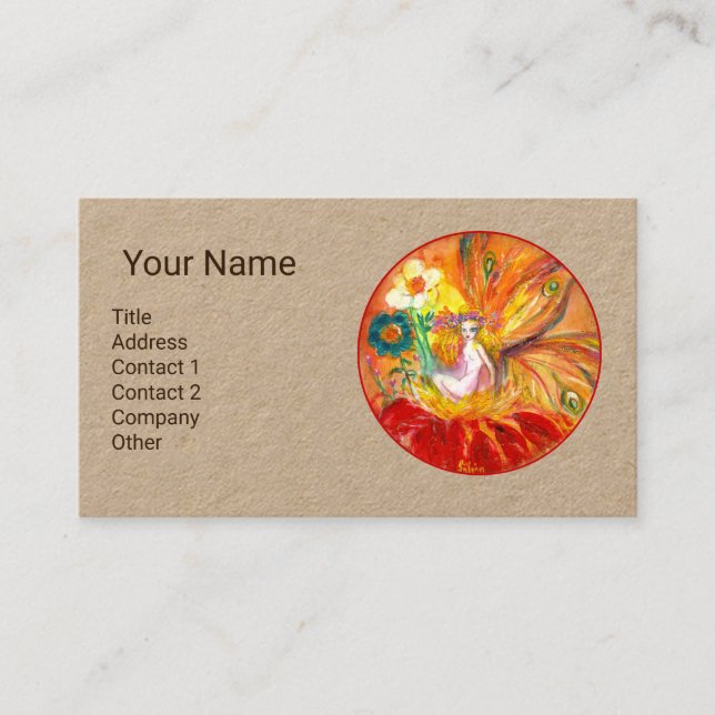 FÄRDIGHET FÖR FLÖDENA MONOGRAM Red Yelllow Kraft P Visitkort (Framsida)