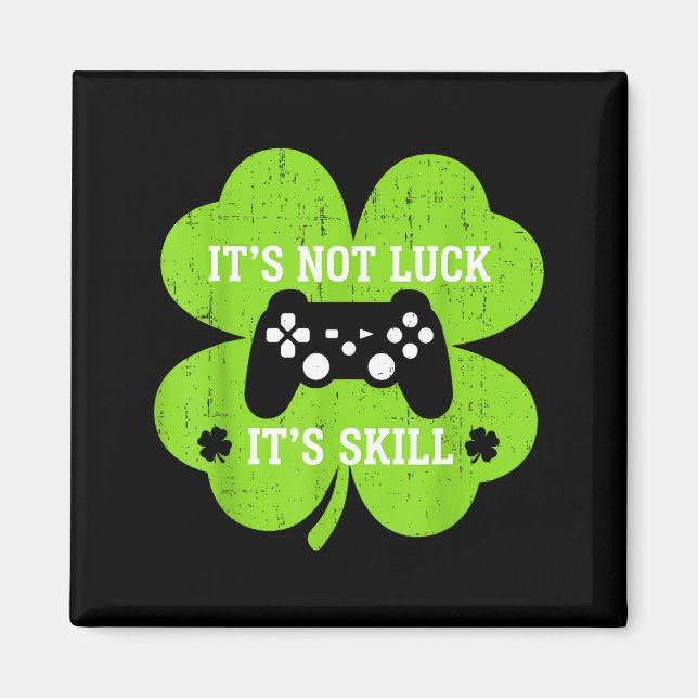 Färdighet inte tur rolig shamrock spelare st patri magnet (Framsidan)