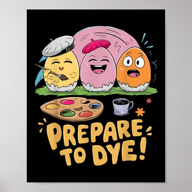 Färdigställ färgade Påskägg Dyeing Hunting Gifts F Poster (Framsidan)