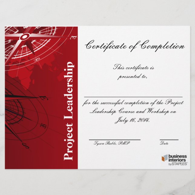 Färdigställande av ledarskapsverkets intyg (Framsida)