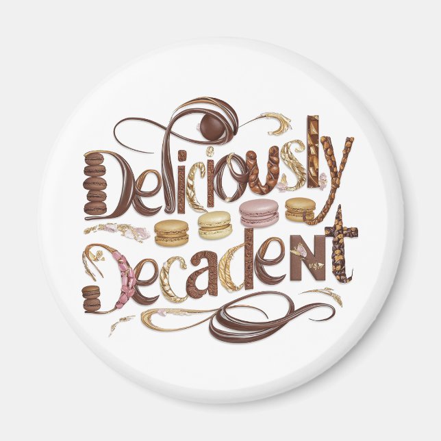 Färdigt dekadent kakor och chokladdesign magnet (Framsidan)