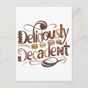 Färdigt dekadent kakor och chokladdesign vykort