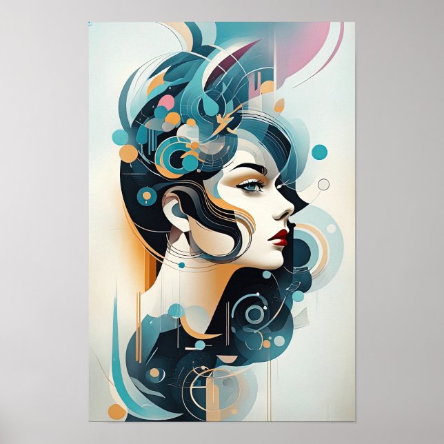 Färdigt harmoni: En modern Abstrakt Kvinnokonst Poster (Framsidan)