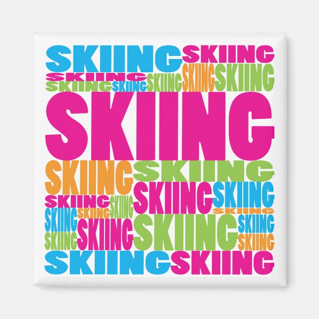 Färdigt skidåkning magnet (Framsidan)