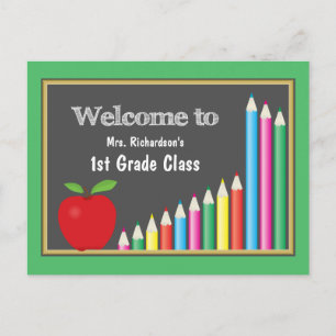 Färdigt välkomstbesök Back to school First Klass Vykort