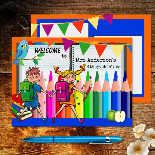 Färdigt välkomstkort för Back to school Vykort