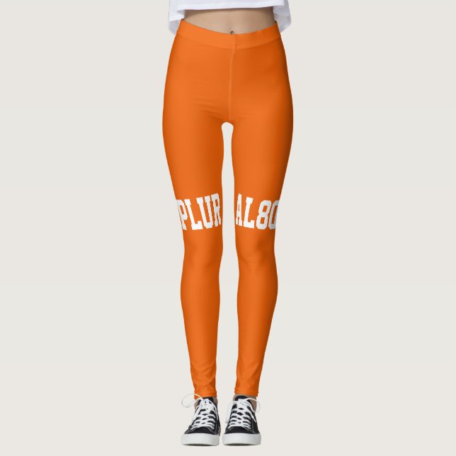 Färdigutskrift av modern orange leggings (Framsida)