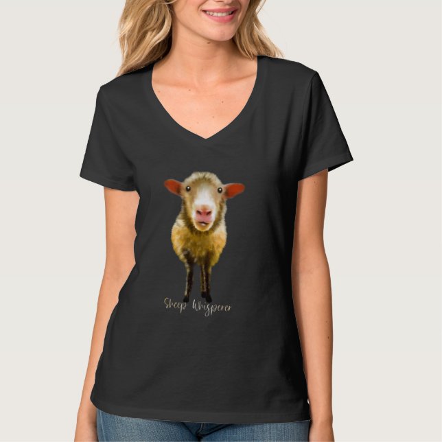 Fårdjur av färglöst får Whisperer Funny Farming T Shirt (Framsida)