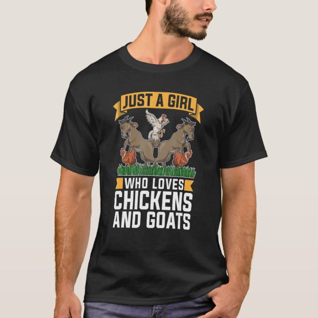 Fårdjur bara en flicka som Kärlek Chickens och Goa T Shirt (Framsida)