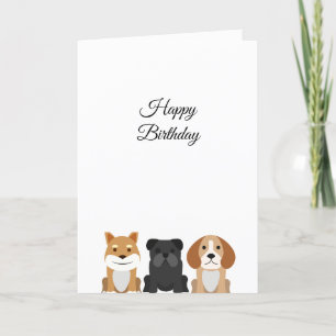 Färdkort för Cute hundar-design Tack Kort