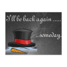 Färdkort för Cute melted Snögubbe Silke Hat Helgda