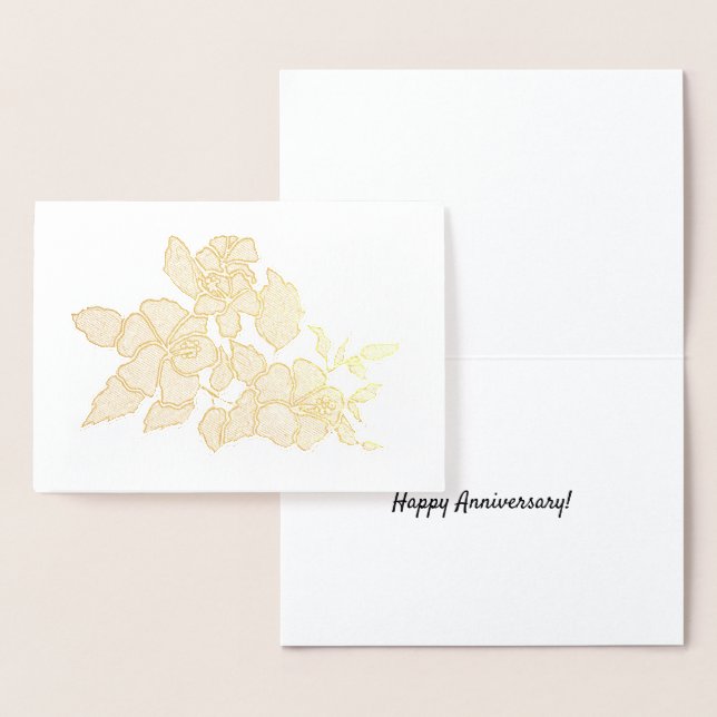 Färdkort - Hibiscus-Blommar Folierat Kort (Display)