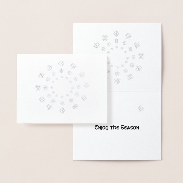 Färdkort - Snöflingor i koncentriska cirklar Folierat Kort (Display)