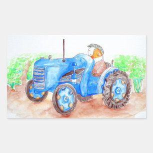 Färdmålning i Farmer Guinea Gris Rektangulärt Klistermärke
