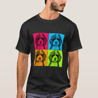 Fårdoodle Hund Pop Art Design Illustration Färg T Shirt