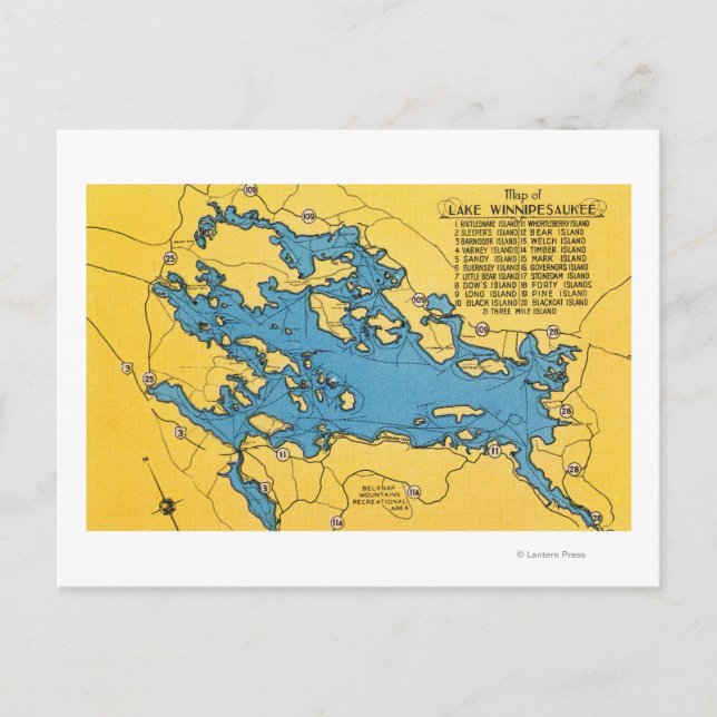 Färdplan för Sjö och motorvägar Vykort (Framsida)