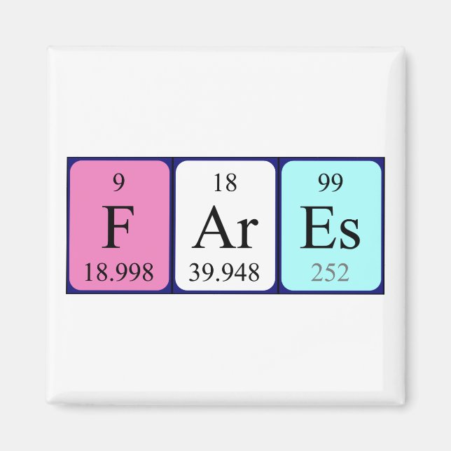 Fares periodiska magnet bord namn (Framsidan)