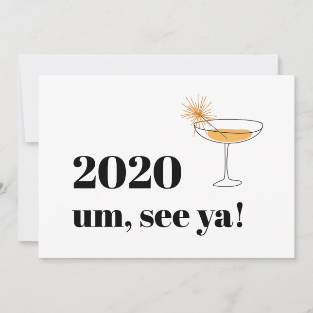 Farewell 2020 Modern Font Cocktail Kort (Framsida)