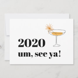 Farewell 2020 Modern Font Cocktail Kort