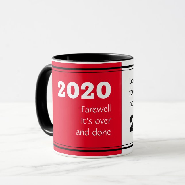 FAREWELL 2020 Tittar framåt | Nyår 2021 Röd Mugg (Framsida vänster)