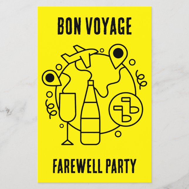 Farewell Bon Voyage Party Flygblad (Framsidan)