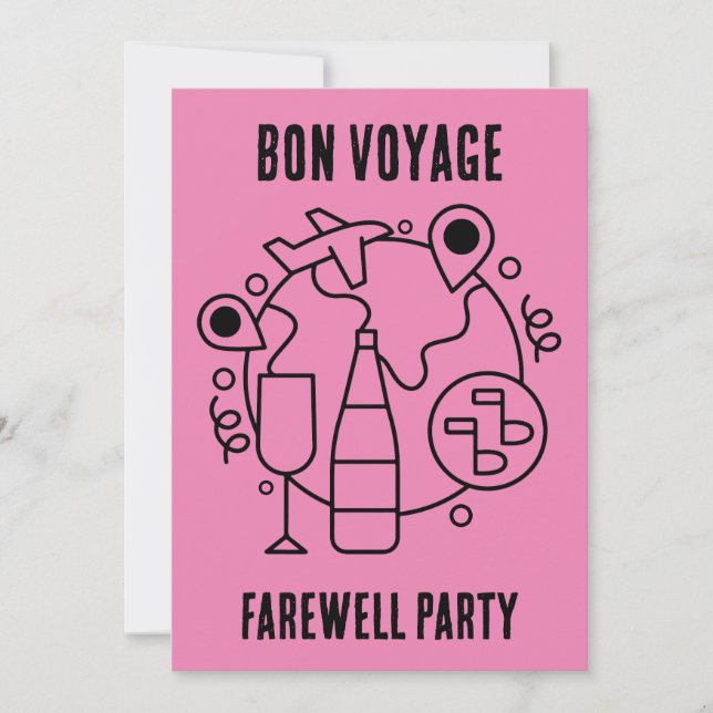 Farewell Bon Voyage Party Inbjudningar (Framsida)