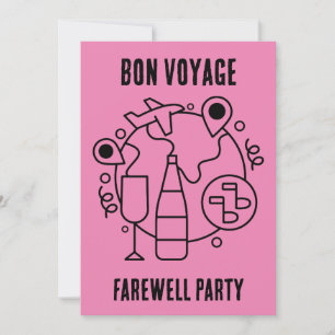 Farewell Bon Voyage Party Inbjudningar