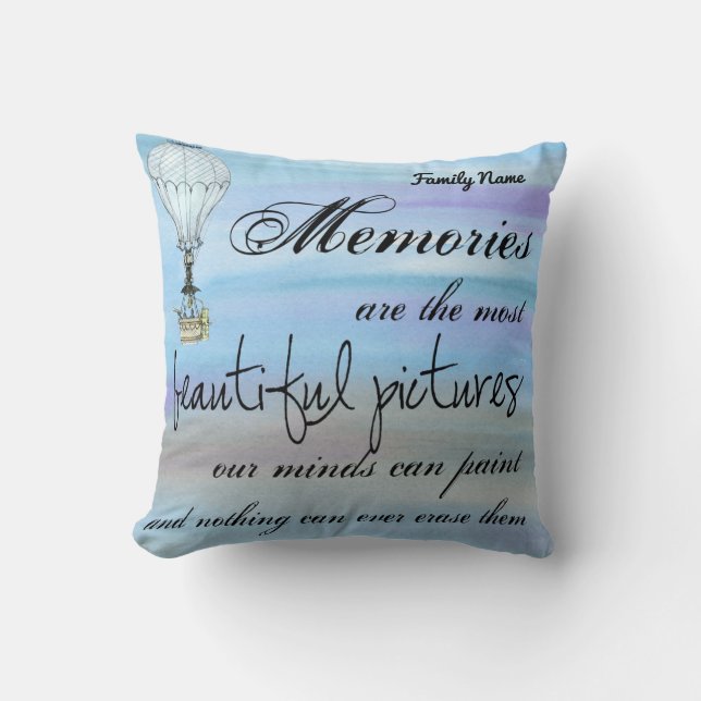 Farewell Bonvoyage Gift Luftballong Add Namn Kudde (Framsida)