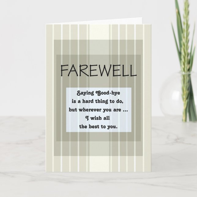 Farewell/Bra-Adjö Grönt Rand Kort (Framsida)