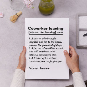 Farewell Gift för din avgående kollega Tack Kort