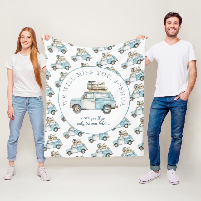 Farewell Grad Cute Car går över Party Fleecefilt (På plats)