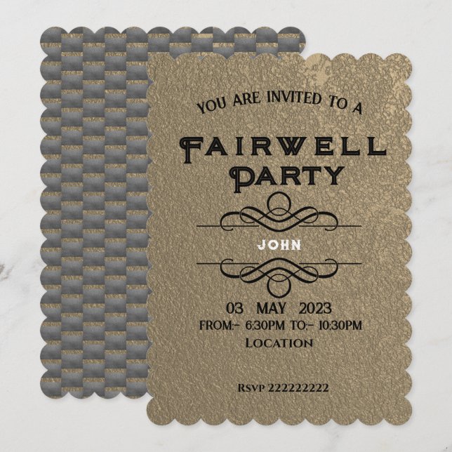 Farewell Inbjudningar (Fram/baksida)