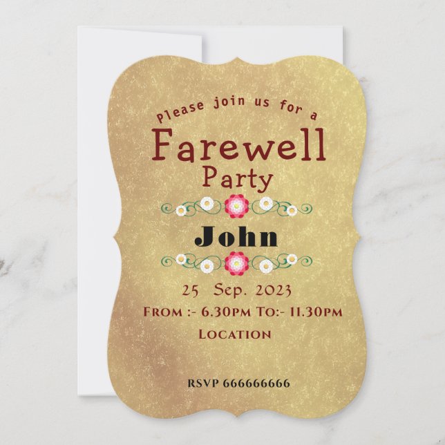 Farewell Inbjudningar (Framsida)
