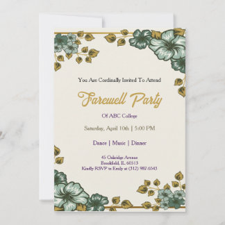 Farewell Invitation Template Goodbye Party Invitat Inbjudningar