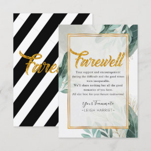 Farewell-kort för medarbetare i Greenery Adjö Tack Kort