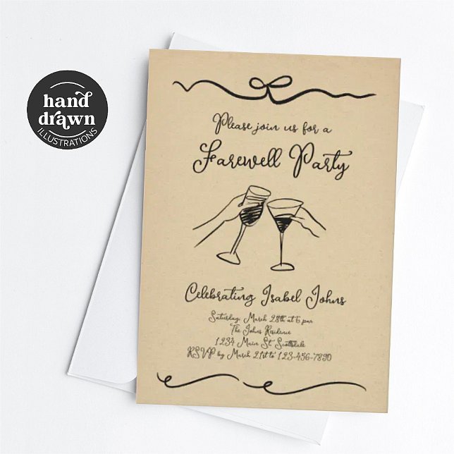 Farewell Party-inbjudan till kvinna eller man Inbjudningar (Skapare uppladdad)