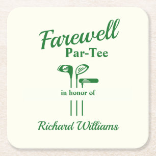 Farewell Pension Golf Klubbs Théed Par Tee Underlägg Papper Kvadrat
